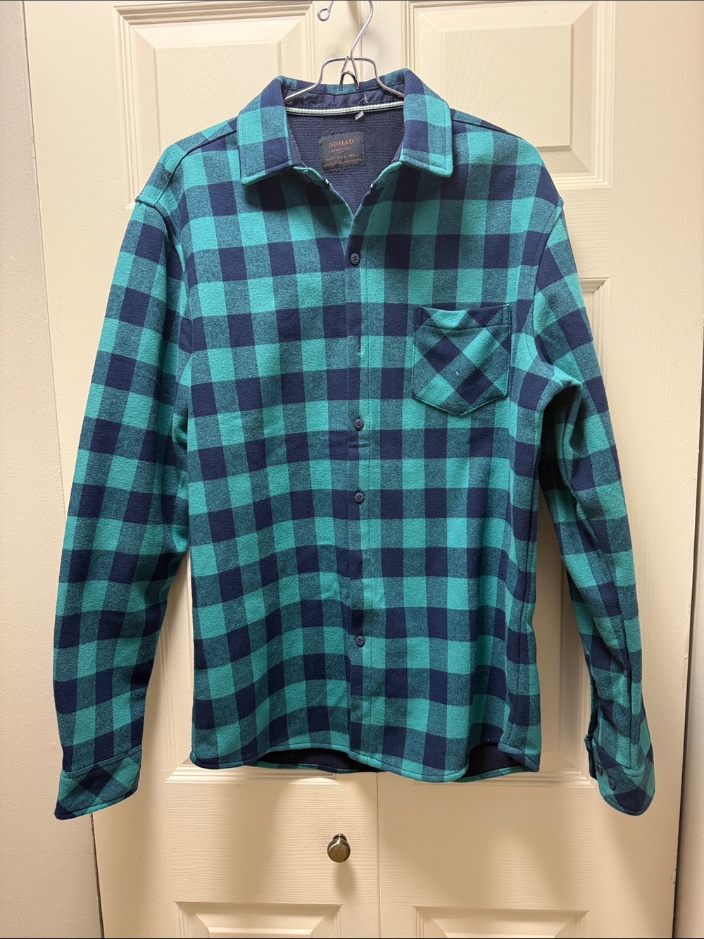 NOMAD by Craftsman Co Men's Plaid Flannel Shacket thermal Lined Green Blue M